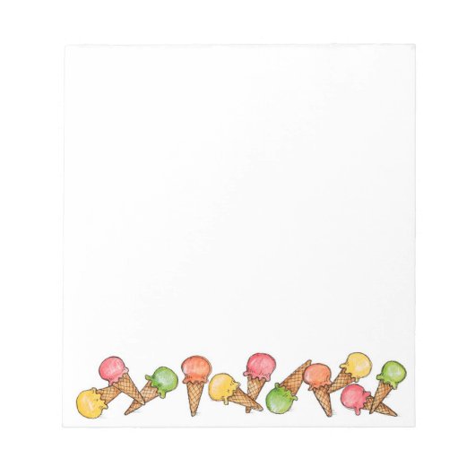 Eiscreme-Kone - Notepad Notizblock (Vorderseite)