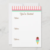 Eiscreme-Kone-Party Einladungen (Rückseite)