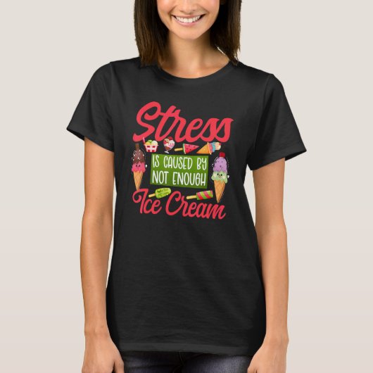 Eiscreme-Kone-Popsikelstress wird verursacht durch T-Shirt (Vorderseite)