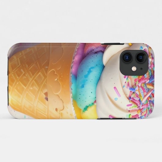 Eiscreme-Kone-Sprinklen Case-Mate iPhone Hülle (Rückseite (Horizontal))