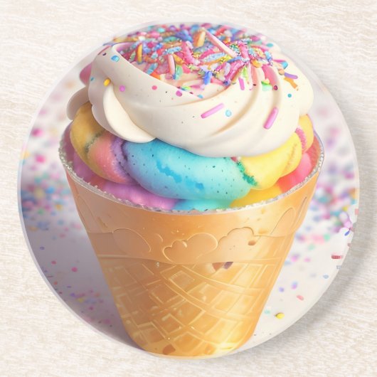 Eiscreme-Kone-Sprinklen Getränkeuntersetzer (Vorne)