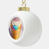 Eiscreme-Kone-Sprinklen Keramik Kugel-Ornament (Rechts)