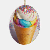 Eiscreme-Kone-Sprinklen Keramik Ornament (Rechts)