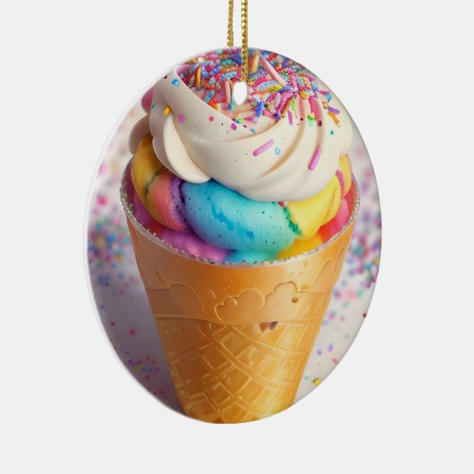 Eiscreme-Kone-Sprinklen Keramik Ornament (Rechts)