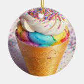 Eiscreme-Kone-Sprinklen Keramik Ornament (Vorne)