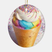 Eiscreme-Kone-Sprinklen Keramik Ornament (Links)