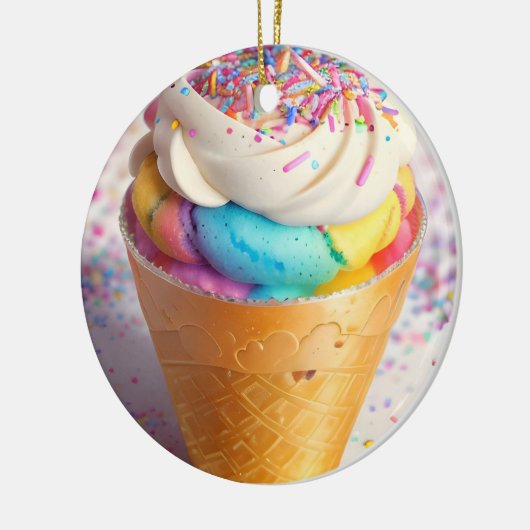 Eiscreme-Kone-Sprinklen Keramik Ornament (Links)