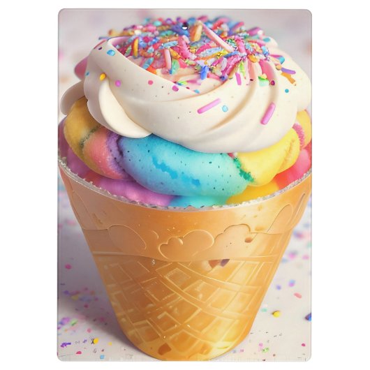 Eiscreme-Kone-Sprinklen Klemmbrett (Rückseite)