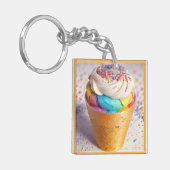 Eiscreme-Kone-Sprinklen Schlüsselanhänger (Vorderseite links)