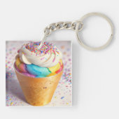 Eiscreme-Kone-Sprinklen Schlüsselanhänger (Rückseite)
