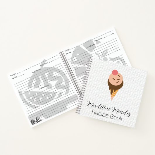 Eiscreme Kone Sprinkles Kinder Notizblock (Innenseite)