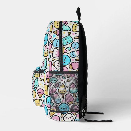 Eiscreme-Kone und Popsicle Doodles Bedruckter Rucksack (Rechts)