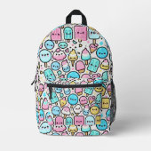 Eiscreme-Kone und Popsicle Doodles Bedruckter Rucksack (Vorderseite)