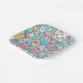 Eiscreme-Kone und Popsicle Doodles Pappteller (Gewinkelt)