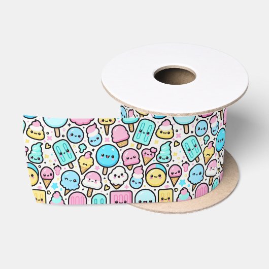 Eiscreme-Kone und Popsicle Doodles Satinband (Spule)