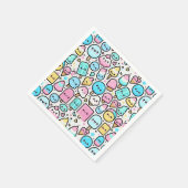 Eiscreme-Kone und Popsicle Doodles Serviette (Ecke)