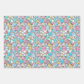 Eiscreme-Kone und Popsicle Kawaii Art Geschenkpapier Set (Vorderseite 3)