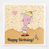 Eiscreme-Kone-Zeichen Party Table Confetti Serviette (Vorderseite)
