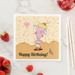 Eiscreme-Kone-Zeichen Party Table Confetti Serviette