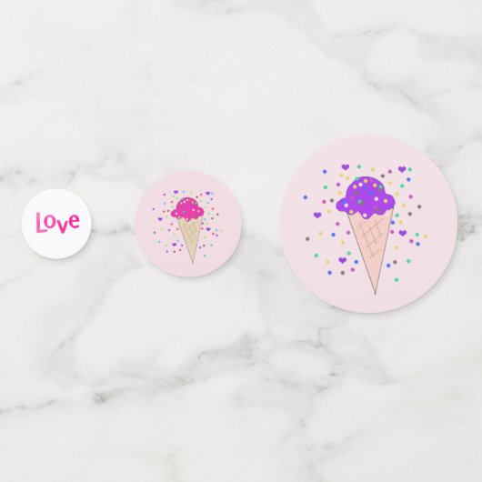 Eiscreme Konfetti (Rückseiten)