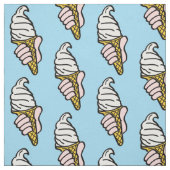 Eiscreme-Kons auf einem hellblauen Hintergrund Stoff (Muster)