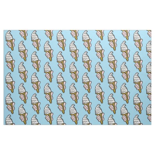 Eiscreme-Kons auf einem hellblauen Hintergrund Stoff (Fat Quarter (45,7 x 55,9 cm))
