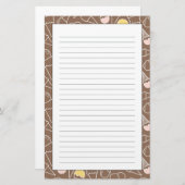 Eiscreme-Kronmuster auf Braun Briefpapier (Vorne/Hinten)