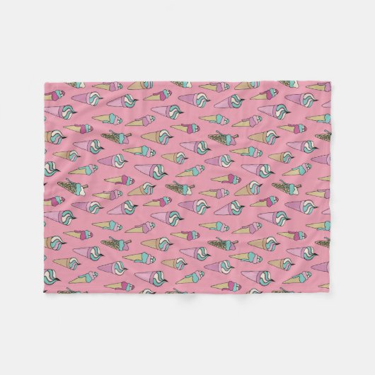 Eiscreme-Kronmuster Fleecedecke (Vorderseite (Horizontal))