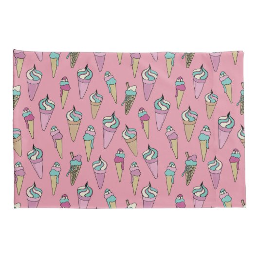 Eiscreme-Kronmuster Kissenbezug (Rückseite-Rechts)