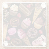 Eiscreme, Kuchen, Kuchen und Käsekuchen Glasuntersetzer (Rückseite)