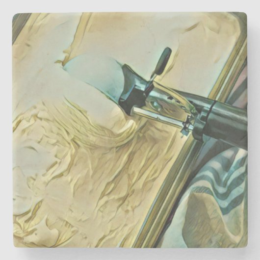 Eiscreme-Kuchen Steinuntersetzer (Vorderseite)