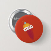 Eiscreme, lecker, lecker, niedlicher Knopf Button (Vorne & Hinten)