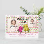 Eiscreme-Leckerei Geburtstags-Foto Einladung (Stehend Vorderseite)