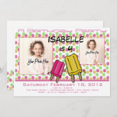 Eiscreme-Leckerei Geburtstags-Foto Einladung (Vorne/Hinten)