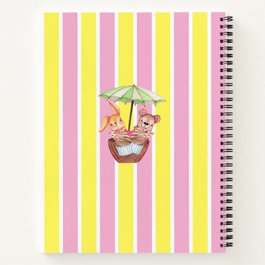 Eiscreme-Leckereien 8.5" x 11" SpiralNotebook Notizblock (Rückseite)