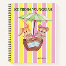 Eiscreme-Leckereien 8.5" x 11" SpiralNotebook