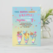 Eiscreme-Leckereien Geburtstagseinladungen Einladung (Stehend Vorderseite)