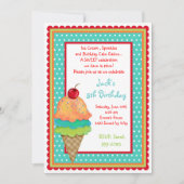 Eiscreme-Leckereien Geburtstagsjunge Einladungen (Vorderseite)