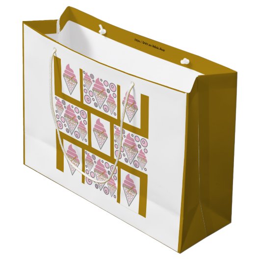 Eiscreme-Legierung in Karamelll Große Geschenktüte (Vorderseite Schrägansicht)