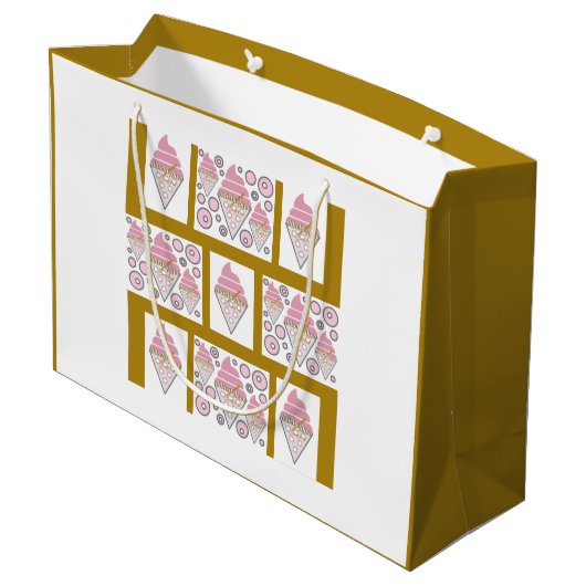 Eiscreme-Legierung in Karamelll Große Geschenktüte (Rückseite Schrägansicht)