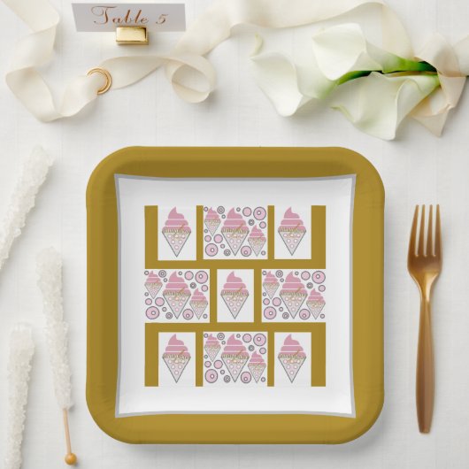 Eiscreme-Legierung in Karamelll Pappteller (Hochzeit)