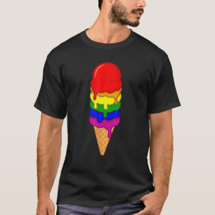 Eiscreme LGBT Monat LGBTQ Regenbogenflagge T-Shirt