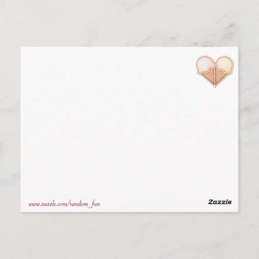 Eiscreme-Liebe Postkarte (Rückseite)