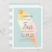 Eiscreme Light Blue Geburtstag Einladung (Vorne/Hinten)