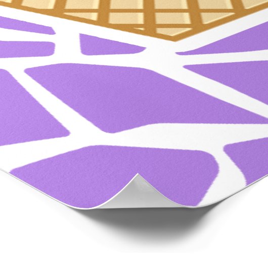 Eiscreme; Lila Giraffe, Amethyst Poster (Ecke)