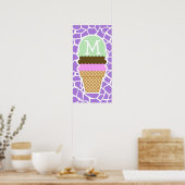 Eiscreme; Lila Giraffe, Amethyst Poster (Küche)