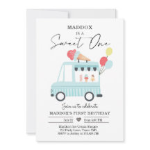 Eiscreme LKW 1. Geburtstag Einladen Junge Süße 1