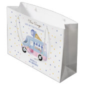 Eiscreme-LKW 2 Scoops 2. Geburtstag Große Geschenktüte (Rückseite Schrägansicht)