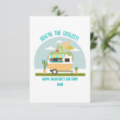 Eiscreme LKW Foto Grünes Klassenzimmer Valentine Karte (Stehend Vorderseite)