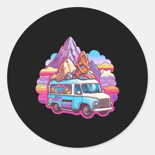 Eiscreme-LKW im Tessin Runder Aufkleber (Vorderseite)